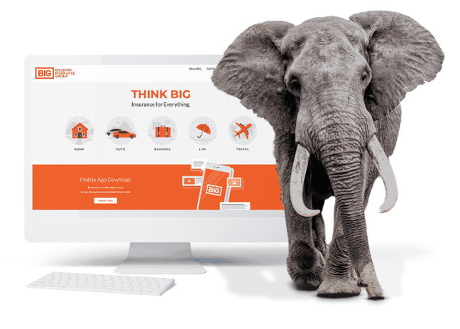 Website on mac computer with Elephant